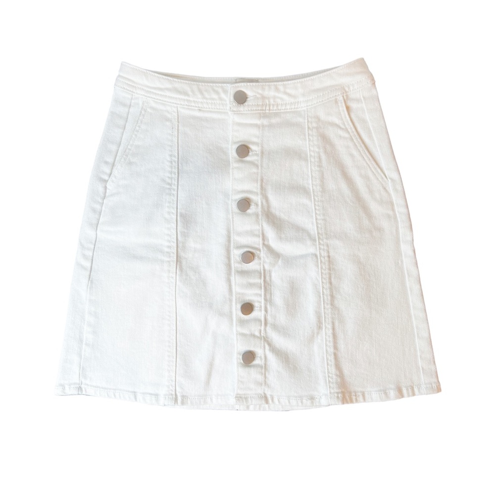 🌟a•new•day🌟Women’s Buttons Up White Denim Skirt Size 2